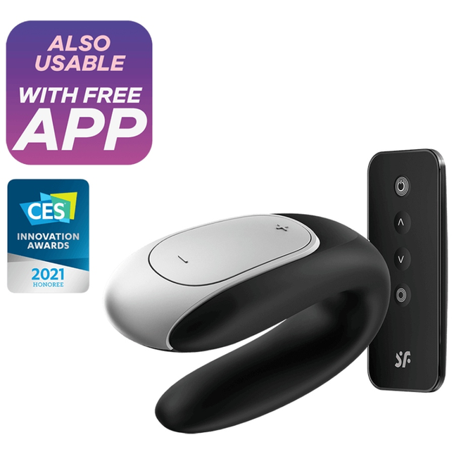 SATISFYER - VIBRATOR DOUBLE FUN PARTNER NEGRU