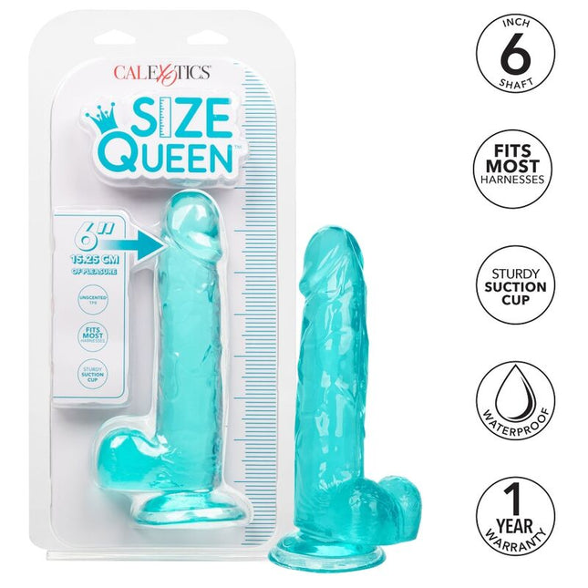 CALEXOTICS - DILDO MĂRIMEA QUEEN ALBASTRU 15,3 CM
