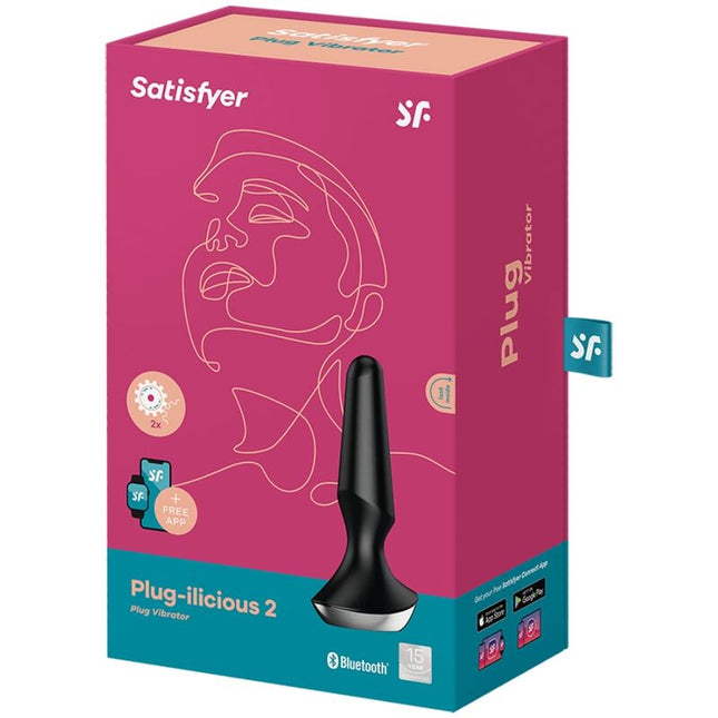 SATISFYER - VIBRATOR PLUG ILICIOUS CU 2 PLUGURI, NEGRU