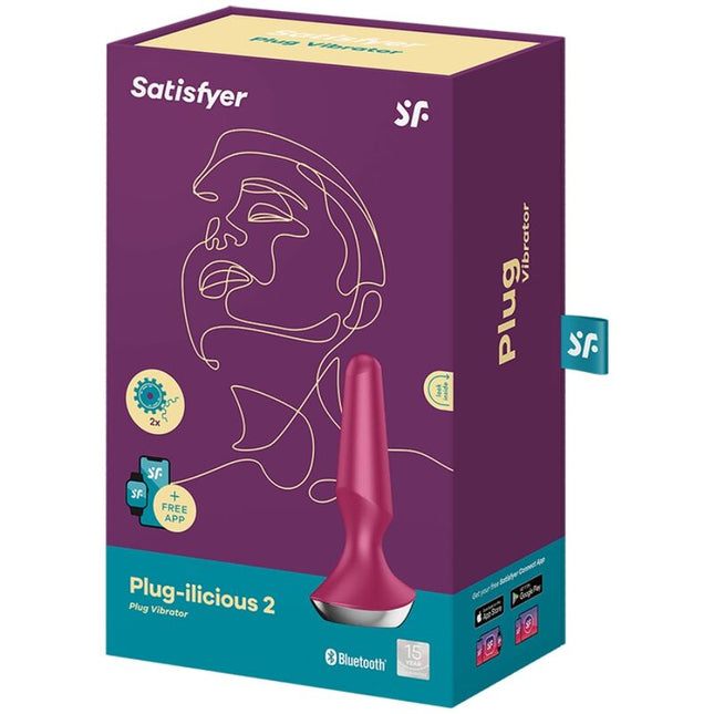 SATISFYER - VIBRATOR PLUG ILICIOUS CU 2 PLUGURI BERRY