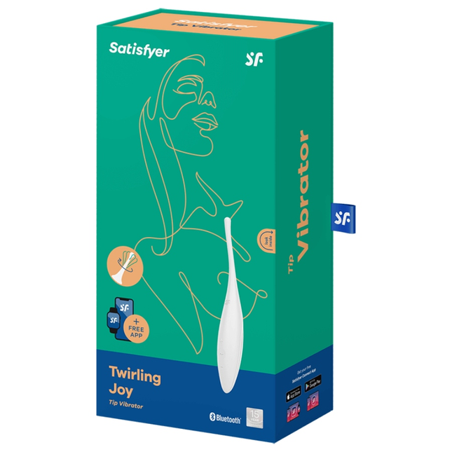 SATISFYER - VIBRATOR CU VÂRF DE CLITORIS TWIRLING JOY ALB