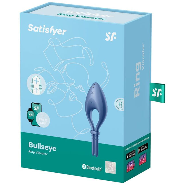 SATISFYER - VIBRATOR INEL BULLSEYE CU APLICAȚIE ALBASTRU