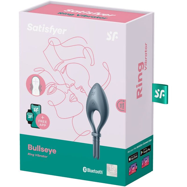 SATISFYER - VIBRATOR INEL BULLSEYE CU APLICAȚIE GRI