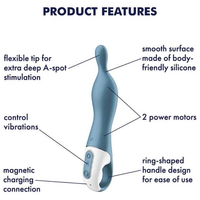 SATISFYER - VIBRATOR AMAZING 1 ASPOT ALBASTRU