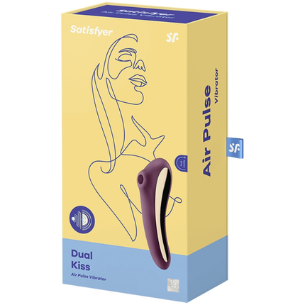SATISFYER - VIBRATOR DUAL KISS AIR PULSE VIN ROȘU