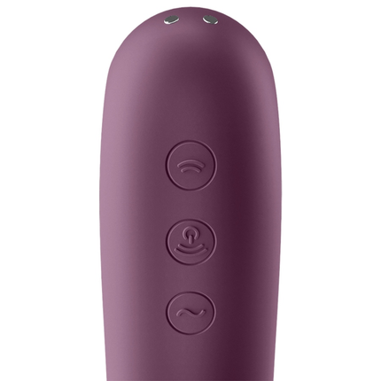 SATISFYER - VIBRATOR DUAL KISS AIR PULSE VIN ROȘU