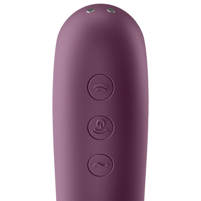SATISFYER - VIBRATOR DUAL KISS AIR PULSE VIN ROȘU