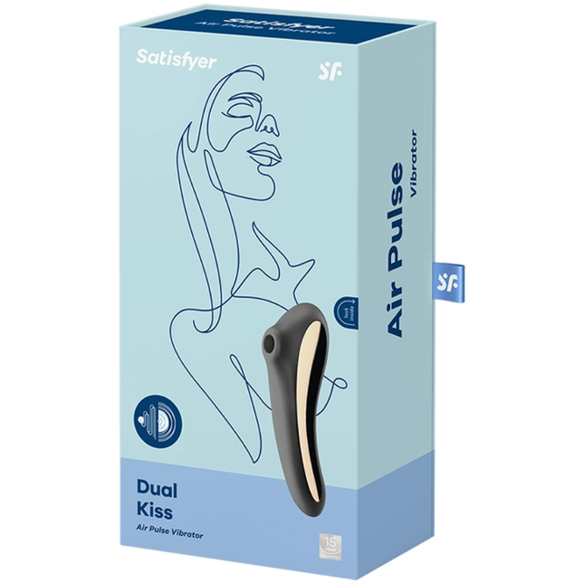 SATISFYER - VIBRATOR DUAL KISS AIR PULSE NEGRU
