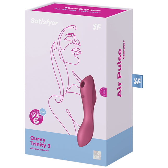 SATISFYER - VIBRATOR CURVY TRINITY 3 AIR PULSE ROȘU