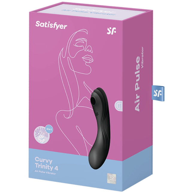 SATISFYER - VIBRATOR CURVY TRINITY 4 AIR PULSE NEGRU
