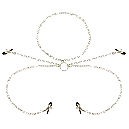 OHMAMA FETISH 4 CLEMELE PENTRU SFARGURI CU LANȚ DE COLIER