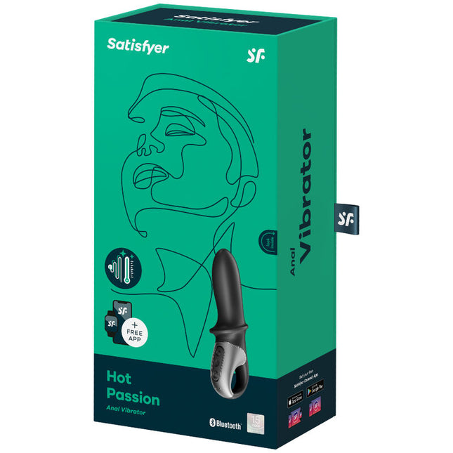 SATISFYER - VIBRATOR ANAL HOT PASSION CU APLICAȚIE NEGRU