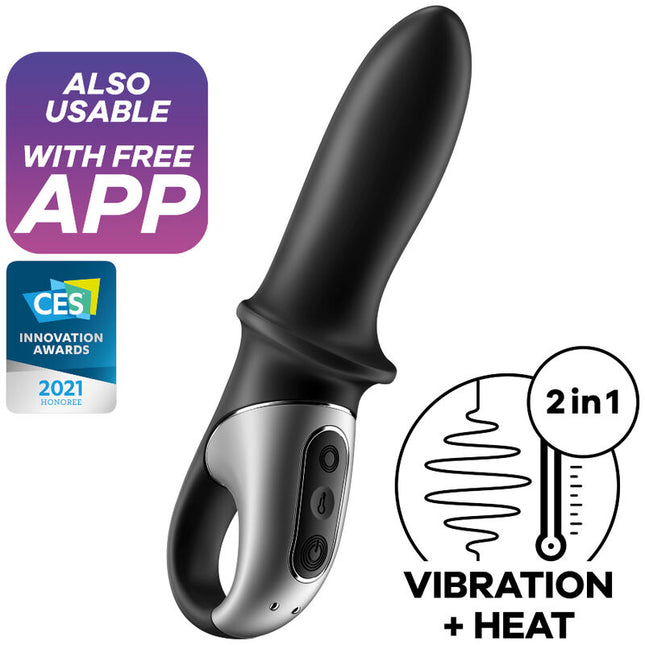 SATISFYER - VIBRATOR ANAL HOT PASSION CU APLICAȚIE NEGRU