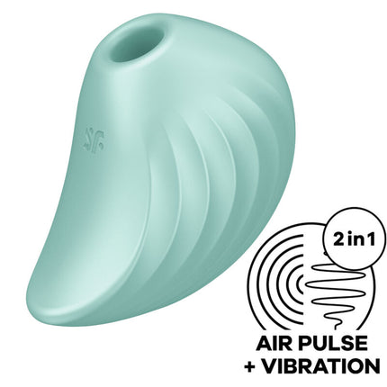 SATISFYER - STIMULATOR ȘI VIBRATOR PEARL DIVER AIR PULSE VERDE