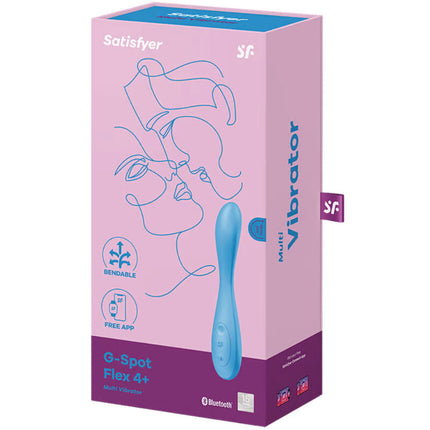 SATISFYER - G-SPOT FLEX 4+ VIBRATOR MULTIPLU CU APLICAȚIE ALBASTRU