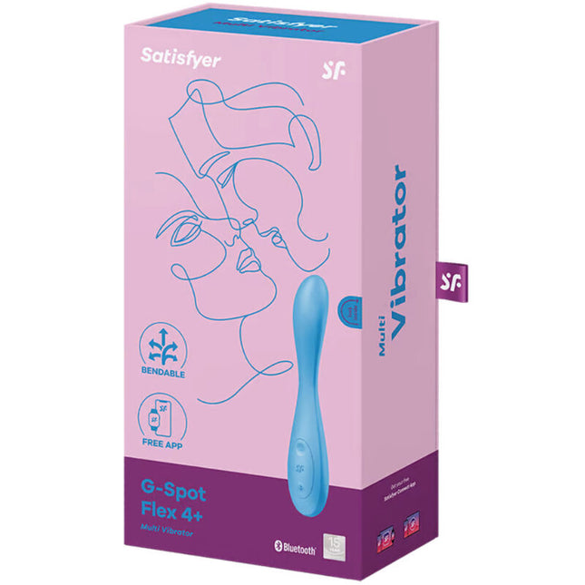 SATISFYER - G-SPOT FLEX 4+ VIBRATOR MULTIPLU CU APLICAȚIE ALBASTRU