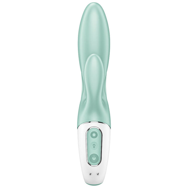 SATISFYER - VIBRATOR GONFLABIL IEPURE CU POMPA DE AER 5+ VERDE
