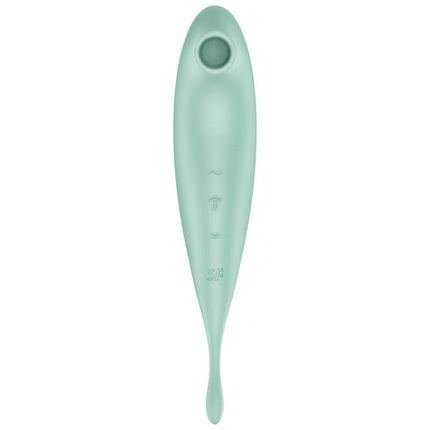 SATISFYER - STIMULATOR ȘI VIBRATOR TWIRLING PRO+ AIR PULSE CU APLICAȚIE ROȘU