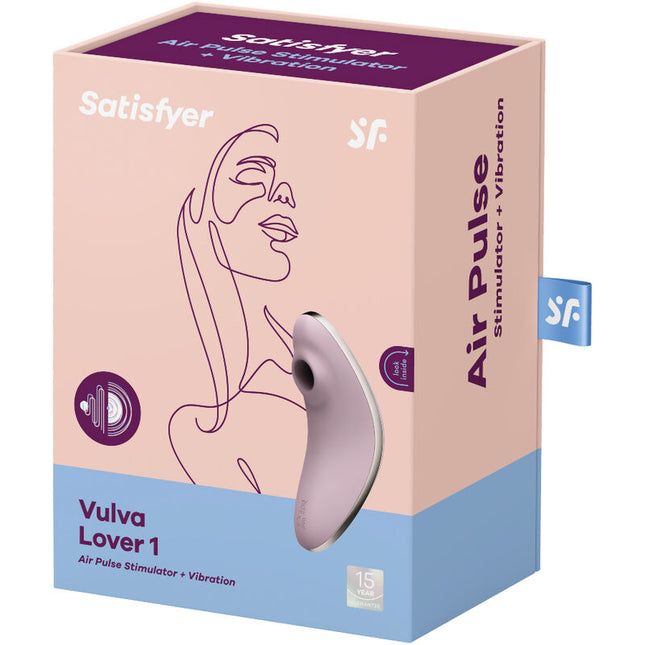 SATISFYER - VULVA LOVER 1 STIMULATOR ȘI VIBRATOR AIR PULSE ALBASTRU