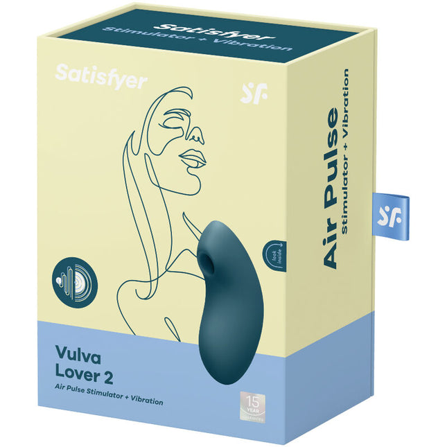 SATISFYER - STIMULATOR ȘI VIBRATOR VULVA LOVER 2 AIR PULSE ALBASTRU