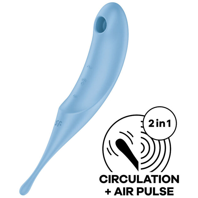 SATISFYER - STIMULATOR ȘI VIBRATOR TWIRLING PRO AIR PULSE ROȘU