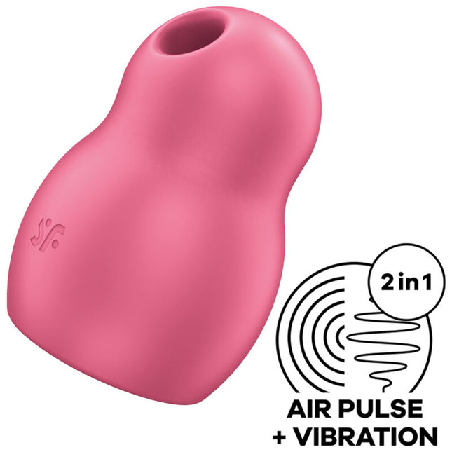 SATISFYER - STIMULATOR ȘI VIBRATOR PRO TO GO 1 DOUBLE AIR PULSE ROȘU