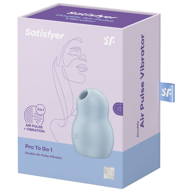 SATISFYER - STIMULATOR ȘI VIBRATOR PRO TO GO 1 DOUBLE AIR PULSE ROȘU