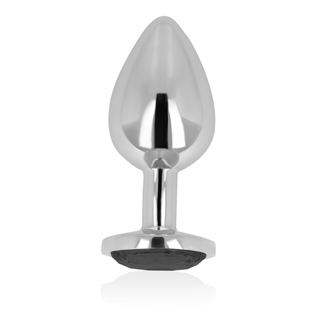 OHMAMA - DOP ANAL CU CRISTAL NEGRU 8 CM