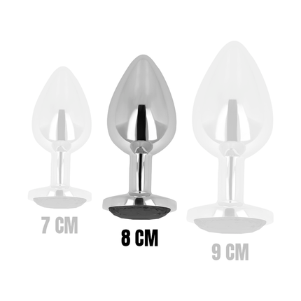 OHMAMA - DOP ANAL CU CRISTAL NEGRU 8 CM