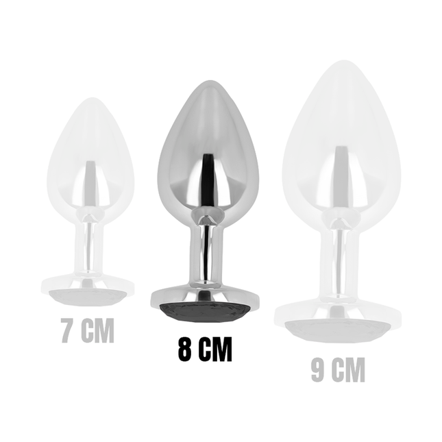 OHMAMA - DOP ANAL CU CRISTAL NEGRU 8 CM