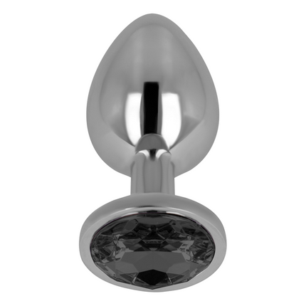 OHMAMA - DOP ANAL CU CRISTAL NEGRU 8 CM