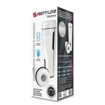 PRETTY LOVE - MASTURBATOR VIBRATOR SIENNA PENTRU MASCULI CU VOCELE ȘI SUCȚIE