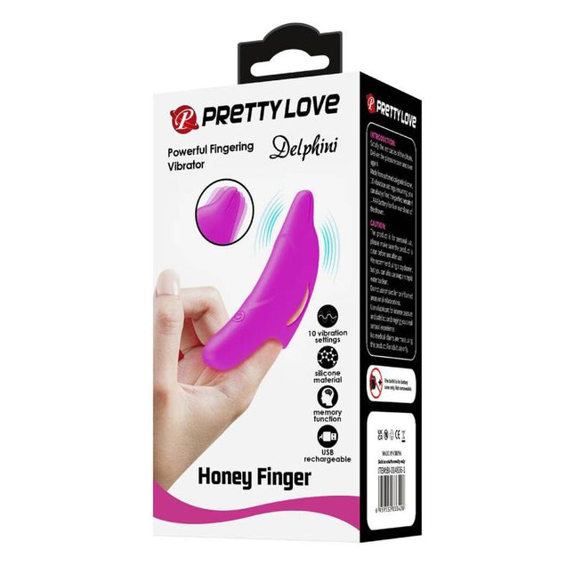 PRETTY LOVE - STIMULATOR PUTERNIC PENTRU DEGETE DELPHINI, CU FORMĂ MOV