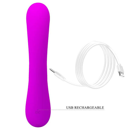 PRETTY LOVE - VIBRATOR ȘI VENTOZĂ CLITORIANĂ DIN SILICON SINCER, MOV