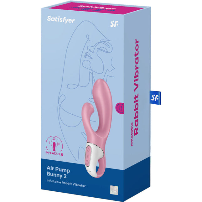 SATISFYER - POMPA DE AER IEPURAȘ 2 ROZ