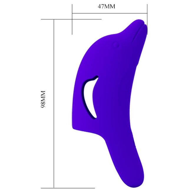 PRETTY LOVE - STIMULATOR PUTERNIC PENTRU DEGETE DELPHINI, ALBASTRU ÎNCHIS