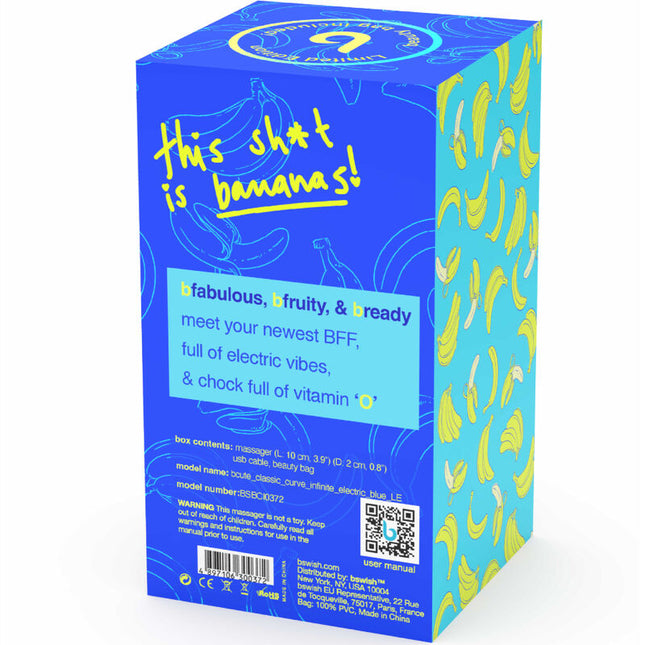 B SWISH - VIBRATOR REÎNCĂRCABIL DIN SILICON ALBASTRU, EDIȚIE LIMITATĂ BCUTE CURVE INFINITE CLASSIC