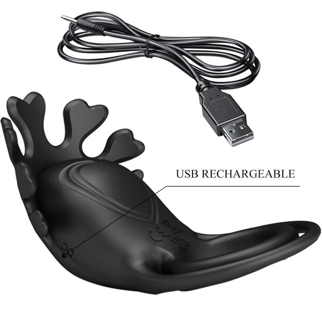 PRETTY LOVE - INEL VIBRATOR RUBEN CU 7 VIBRAȚII, SILICON NEGRU