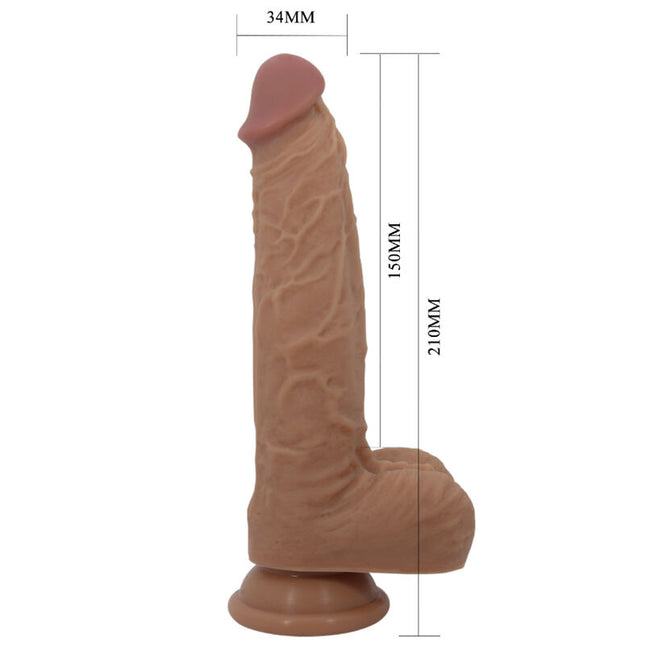 PRETTY LOVE - DILDO JONATHAN DIN SILICON 3 VIBRAȚII + 3 MĂSURI DE INSERȚIE TELECOMANDĂ 21 CM