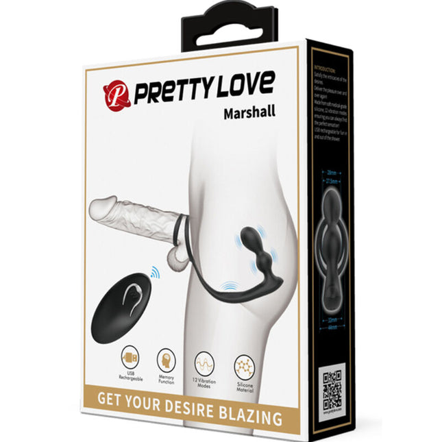 PRETTY LOVE - INEL DE PENIS MARSHALL CU PLUG ANAL VIBRATOR ȘI TELECOMANDĂ