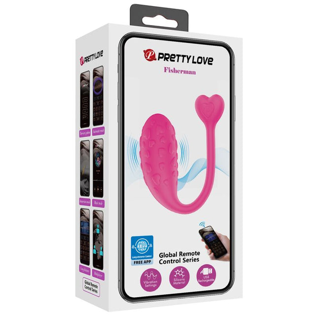 PRETTY LOVE - OU VIBRATOR PINK FISHER CONTROLAT PRIN APLICAȚIE