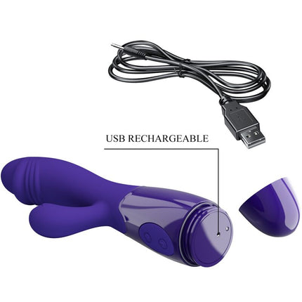 PRETTY LOVE - VIBRATOR SNAPPY YOUTH ȘI STIMULATOR PENTRU PUNCTUL G, VIOLET