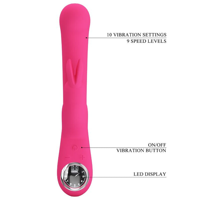 PRETTY LOVE - VIBRATOR LAMAR RABBIT ȘI PUNCT G ROZ