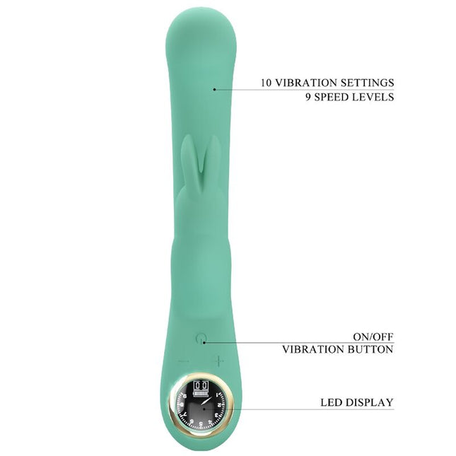 PRETTY LOVE - VIBRATOR LAMAR RABBIT ȘI PUNCT G VERDE
