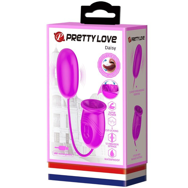 PRETTY LOVE - VIBRATOR REÎNCĂRCABIL DAISY DUAL EGG MOV
