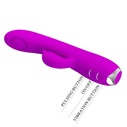PRETTY LOVE - VIBRATOR REGINA REÎNCĂRCABIL - GEL CU SUCȚIE MOV