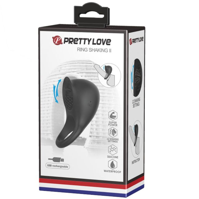 PRETTY LOVE - INEL VIBRATOR PENTRU PENIS CU LIMBĂ NEAGRĂ