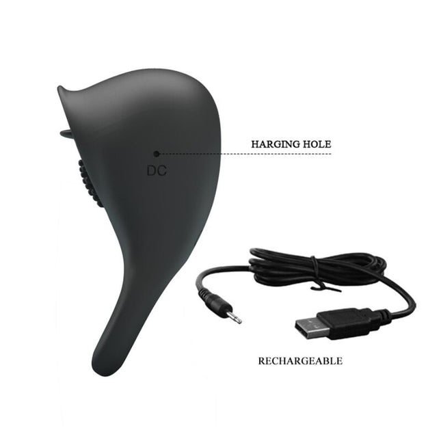 PRETTY LOVE - INEL VIBRATOR PENTRU PENIS CU LIMBĂ NEAGRĂ