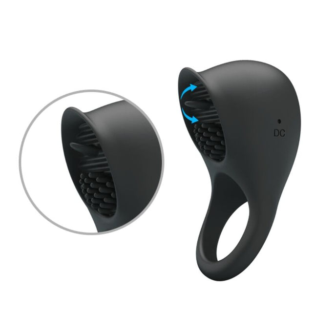 PRETTY LOVE - INEL VIBRATOR PENTRU PENIS CU LIMBĂ NEAGRĂ