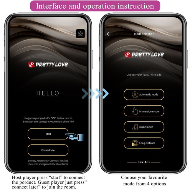 PRETTY LOVE - JEFFERSON APP CONTROLED ANAL PLUG NEGRU